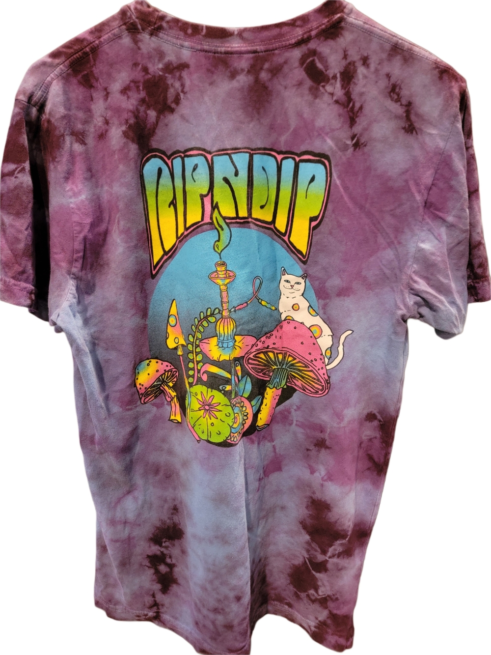 RIPNDIP Tie-Dye Graphic Tee in Purple - Size Medium